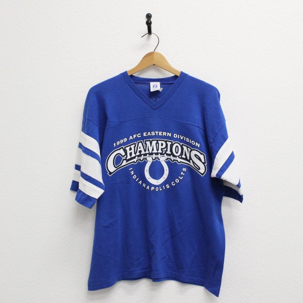 Vintage 1999 Peyton Manning Colts Blue Football T-Shirt Large